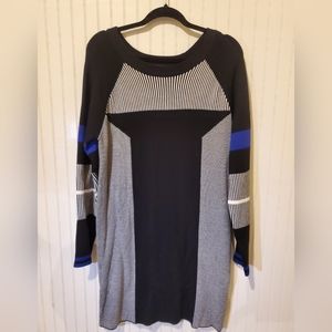 NWT Royal Blue black and white sweater dress. Never worn.